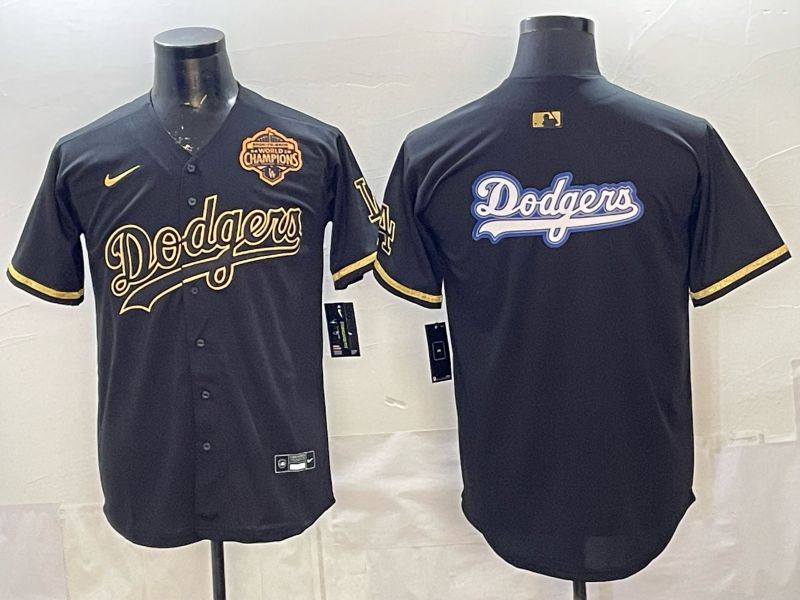 2026 Men Nike Los Angeles Dodgers Blank black gold Game MLB Jersey 0019